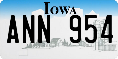 IA license plate ANN954