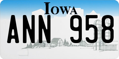 IA license plate ANN958