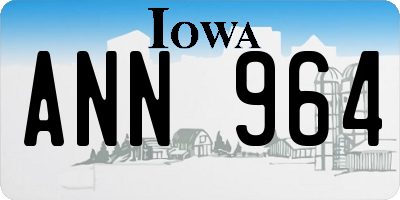 IA license plate ANN964