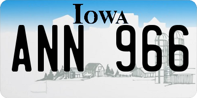 IA license plate ANN966