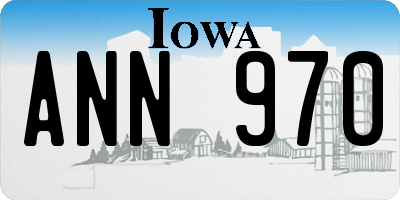 IA license plate ANN970