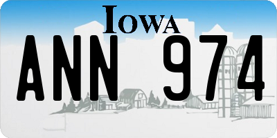 IA license plate ANN974
