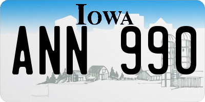 IA license plate ANN990