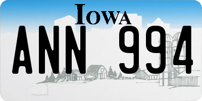 IA license plate ANN994