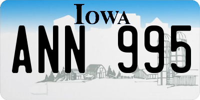 IA license plate ANN995