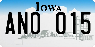 IA license plate ANO015