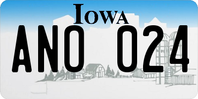 IA license plate ANO024