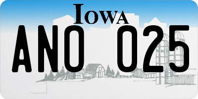 IA license plate ANO025