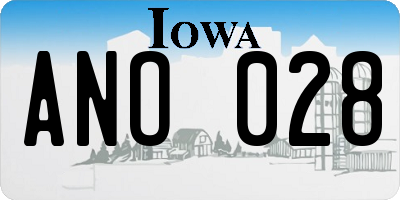 IA license plate ANO028