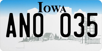 IA license plate ANO035