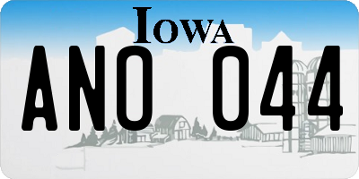 IA license plate ANO044