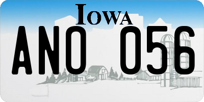 IA license plate ANO056