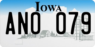 IA license plate ANO079