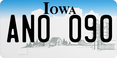 IA license plate ANO090