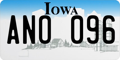 IA license plate ANO096