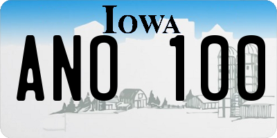 IA license plate ANO100