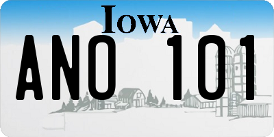 IA license plate ANO101