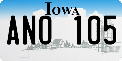 IA license plate ANO105