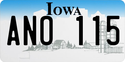 IA license plate ANO115