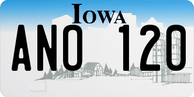 IA license plate ANO120