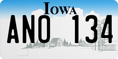 IA license plate ANO134