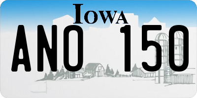 IA license plate ANO150