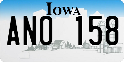 IA license plate ANO158