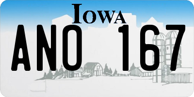 IA license plate ANO167