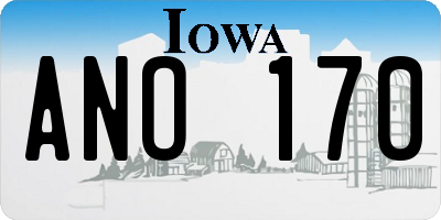 IA license plate ANO170