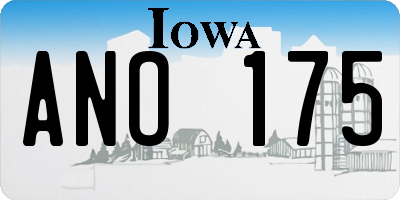 IA license plate ANO175