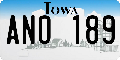 IA license plate ANO189