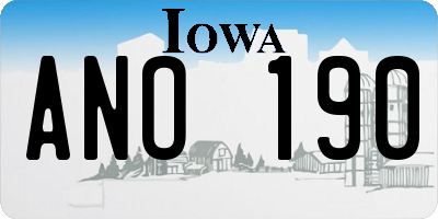 IA license plate ANO190