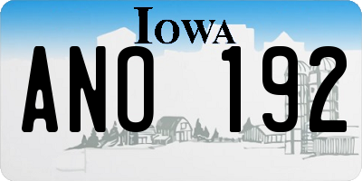 IA license plate ANO192