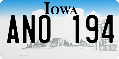 IA license plate ANO194