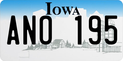 IA license plate ANO195