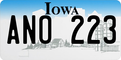 IA license plate ANO223