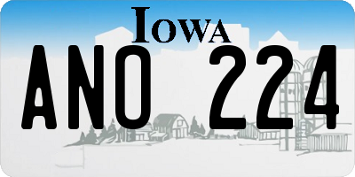 IA license plate ANO224