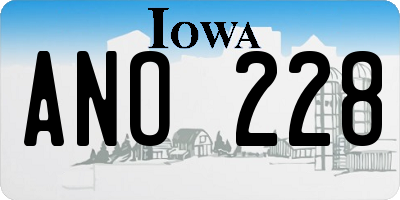 IA license plate ANO228