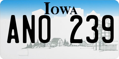 IA license plate ANO239