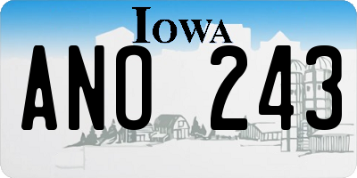 IA license plate ANO243
