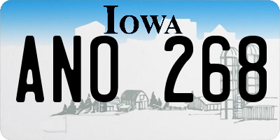 IA license plate ANO268