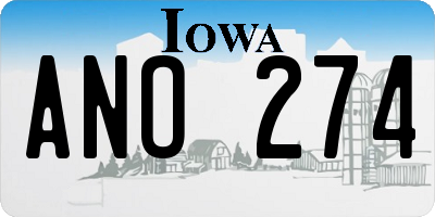 IA license plate ANO274