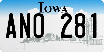 IA license plate ANO281