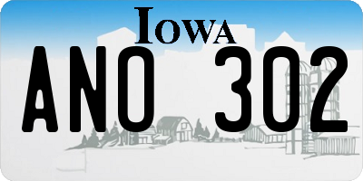 IA license plate ANO302