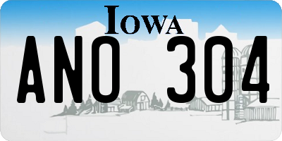 IA license plate ANO304