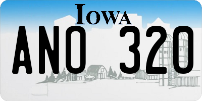 IA license plate ANO320