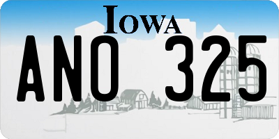 IA license plate ANO325