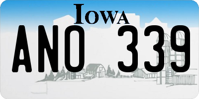 IA license plate ANO339