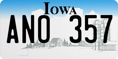 IA license plate ANO357