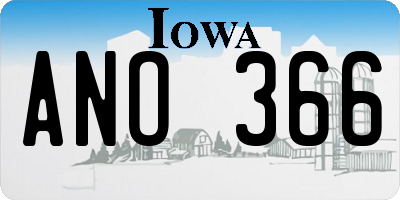 IA license plate ANO366
